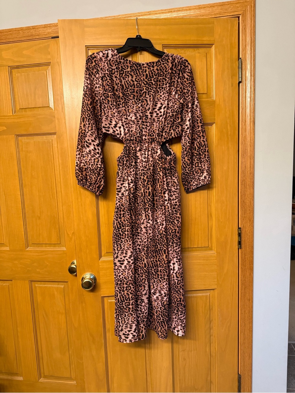 Anthropologie Ranna Gill Pink Leopard-Print Twist-Front Dress NWT - Picture 5 of 7